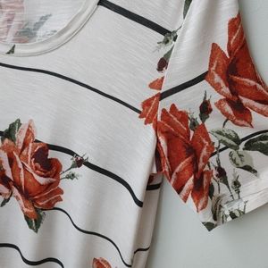 Women's Floral comfy Semi Casual Silky Feel top LG